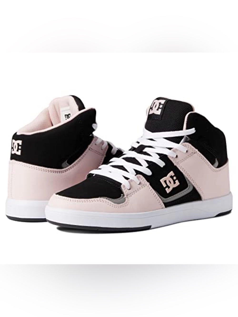 Womens DC Cure Hi Top Black/Pink Skate Shoes. Size 8.